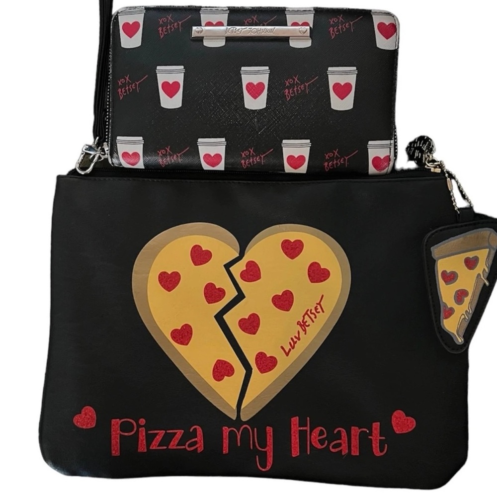 Black and Yellow 'Pizza My Heart' Bag